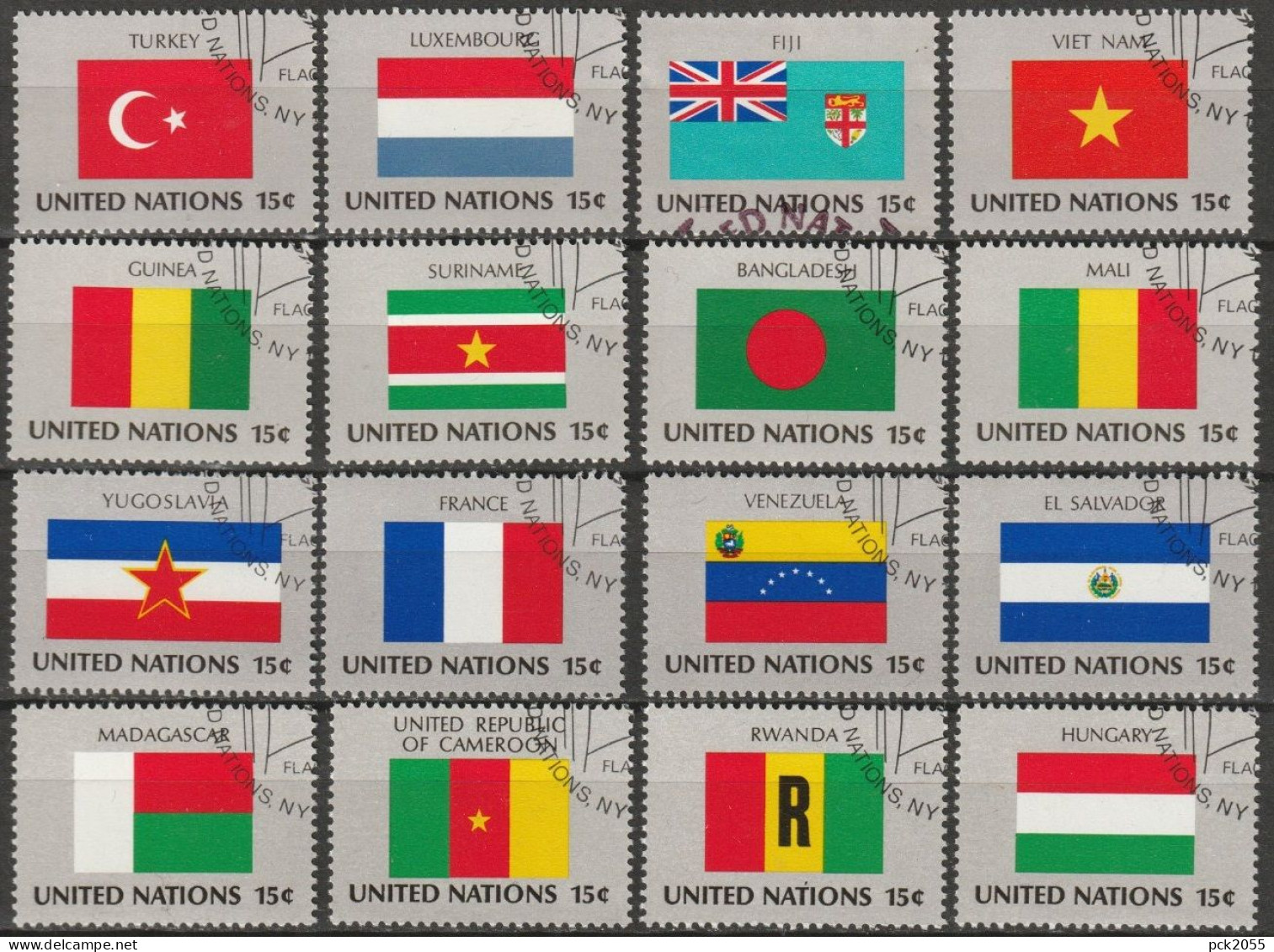 UNO New York 1980 MiNr.348-363 O Gestempelt  Flaggen Der UNO-Mitgliedsstaaten (EK147/2  ) - Oblitérés