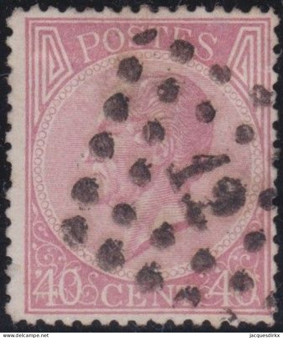 Belgie  .   OBP    .    20-A     .    O     .   Gestempeld     .   /   .    Oblitéré - 1865-1866 Profil Gauche