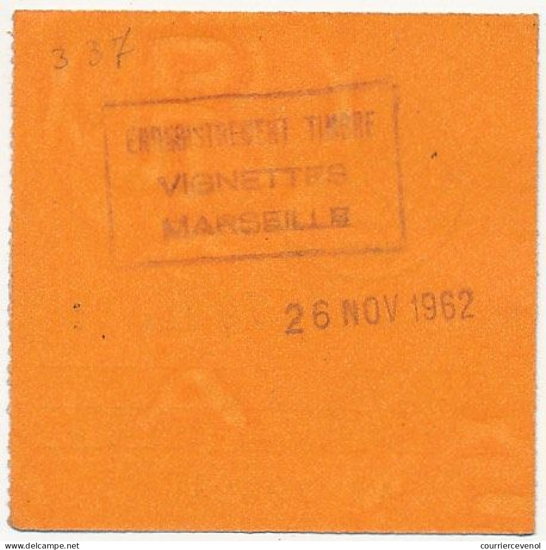 FRANCE - Vignette Automobile 1962/63 GRATIS - MARSEILLE - Lettres & Documents