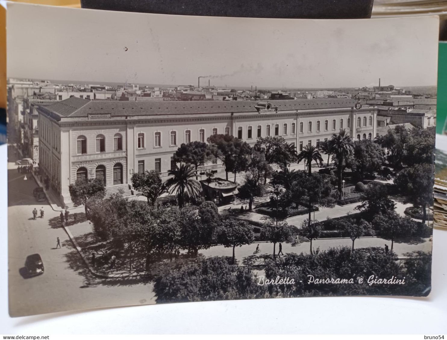 Cartolina Barletta Panorama E Giardini 1955 - Barletta