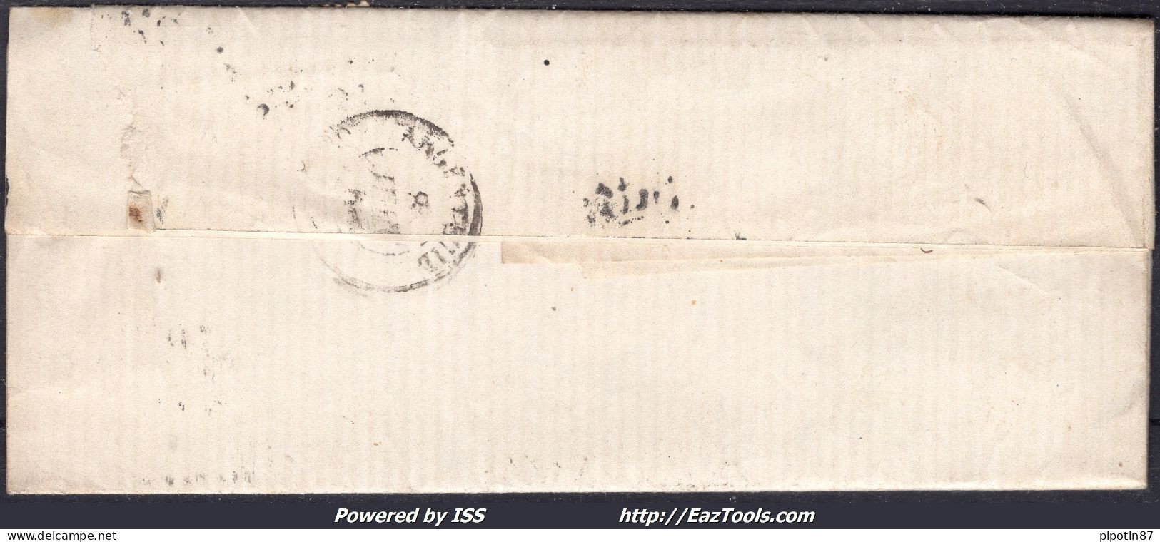 FRANCE N° 21x2 SUR LETTRE AVEC GC 4158 VERSAILLES SEINE ET OISE + CAD DU 08/06/1866 - 1862 Napoléon III