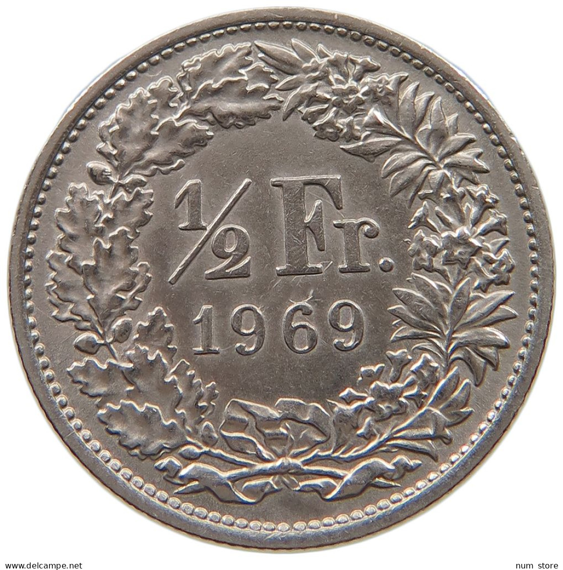 SWITZERLAND 1/2 FRANC 1969 #a044 0149 - Autres & Non Classés