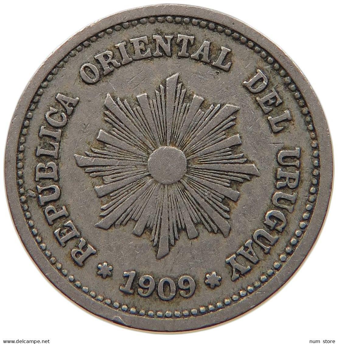 URUGUAY 1 CENTESIMO 1909 #s030 0077 - Uruguay