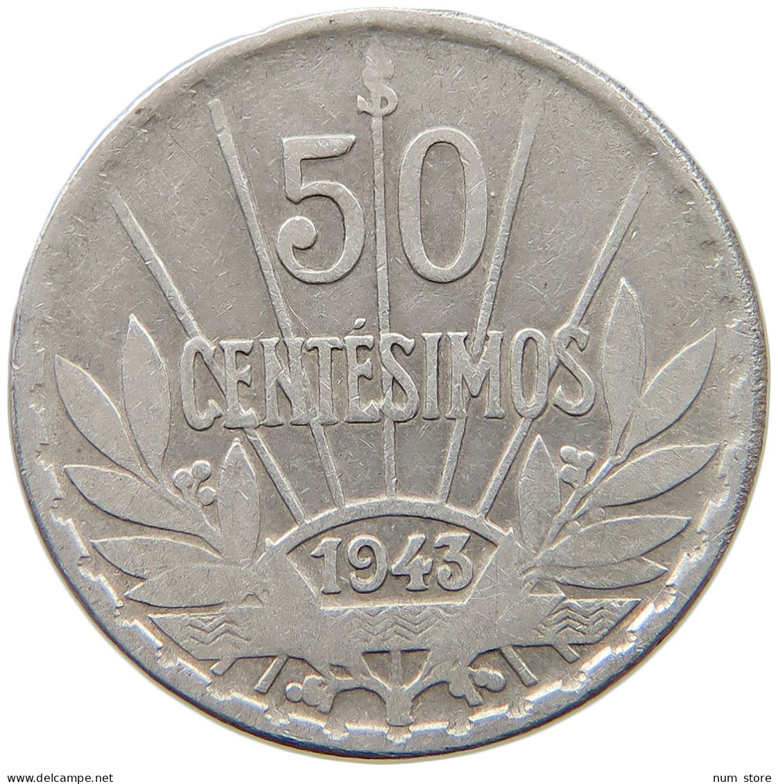 URUGUAY 50 CENTESIMOS 1943 #s059 0273 - Uruguay