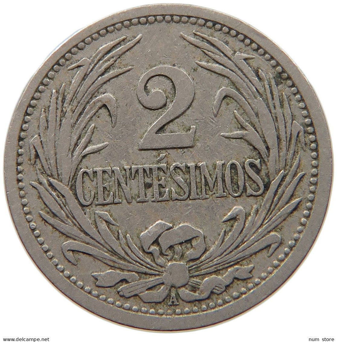 URUGUAY 2 CENTESIMOS 1909 #s021 0109 - Uruguay