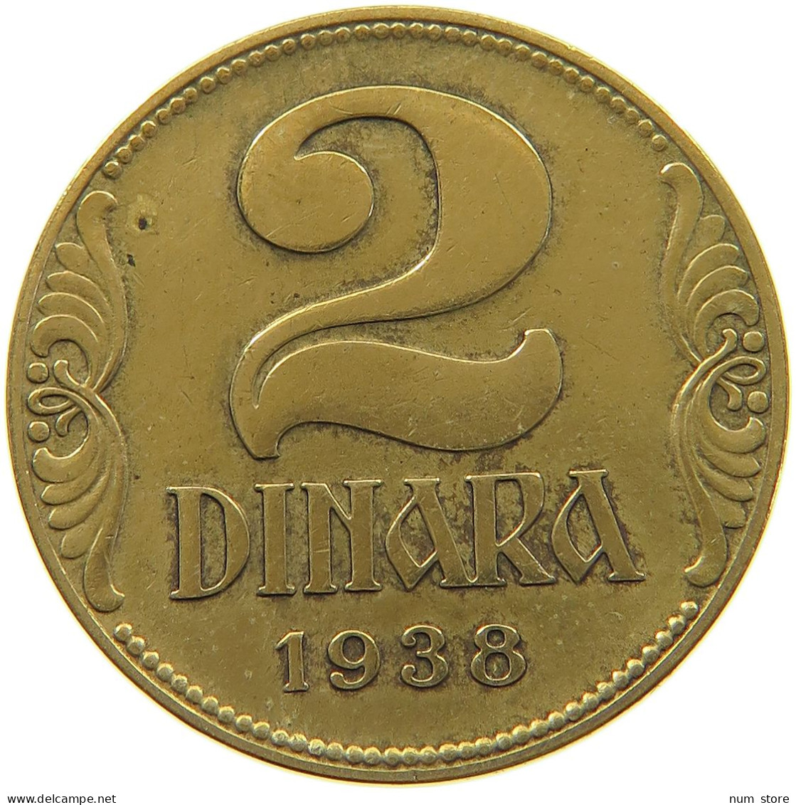 YUGOSLAVIA 2 DINARA 1938 #a047 0159 - Yougoslavie