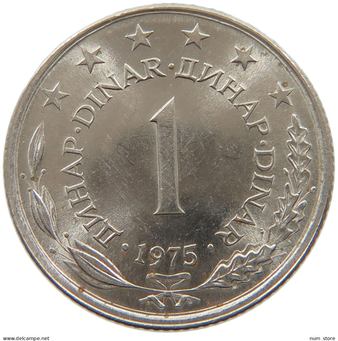 YUGOSLAVIA 1 DINAR 1975 TOP #c078 0095 - Yougoslavie