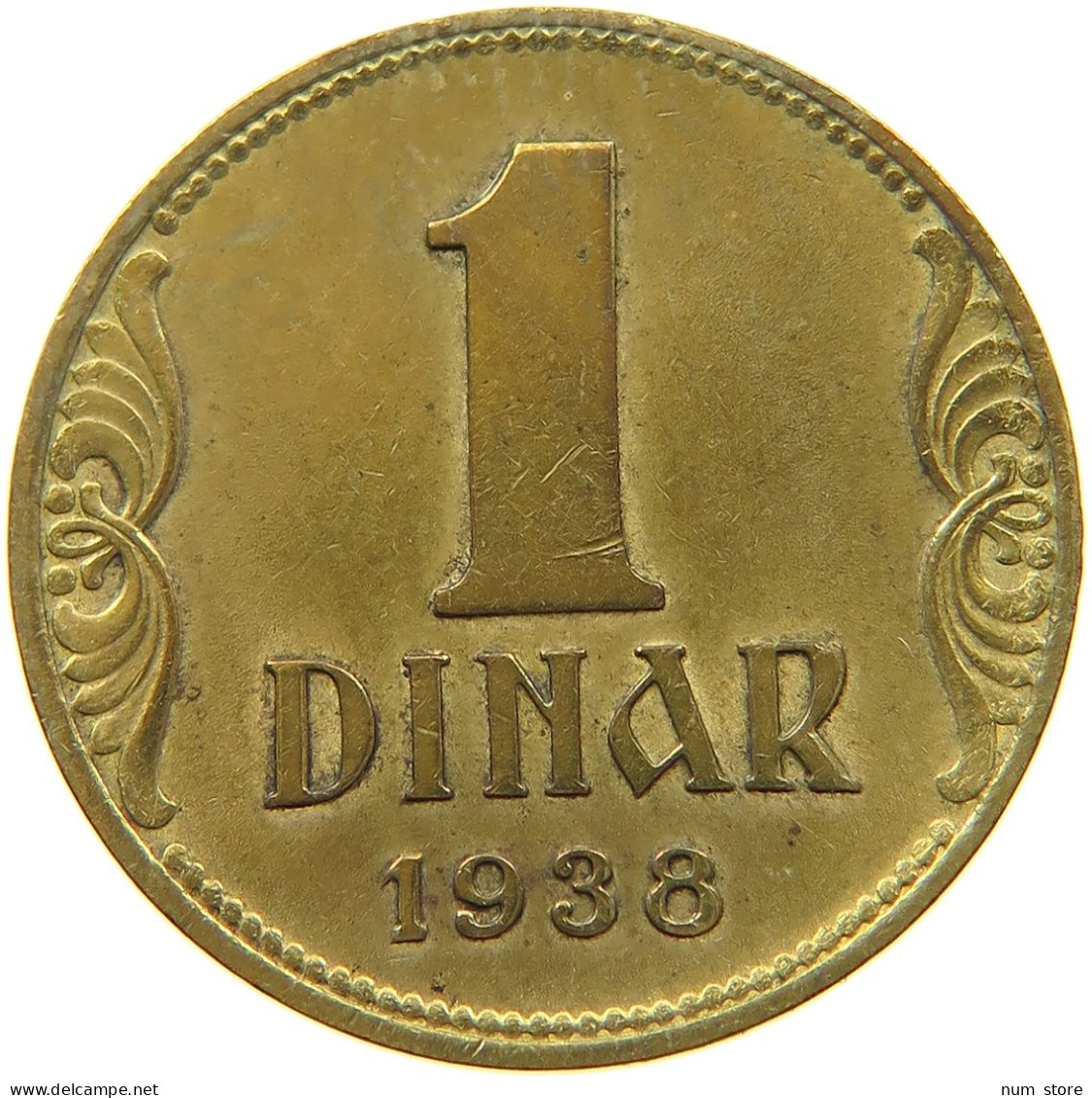 YUGOSLAVIA 1 DINAR 1938 #a021 0103 - Yougoslavie