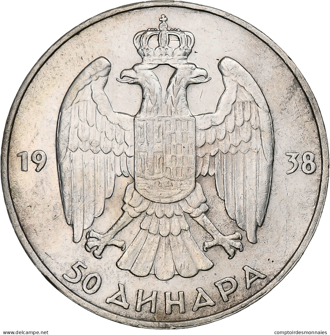 Monnaie, Yougoslavie, Petar II, 50 Dinara, 1938, SUP, Argent, KM:24 - Yougoslavie