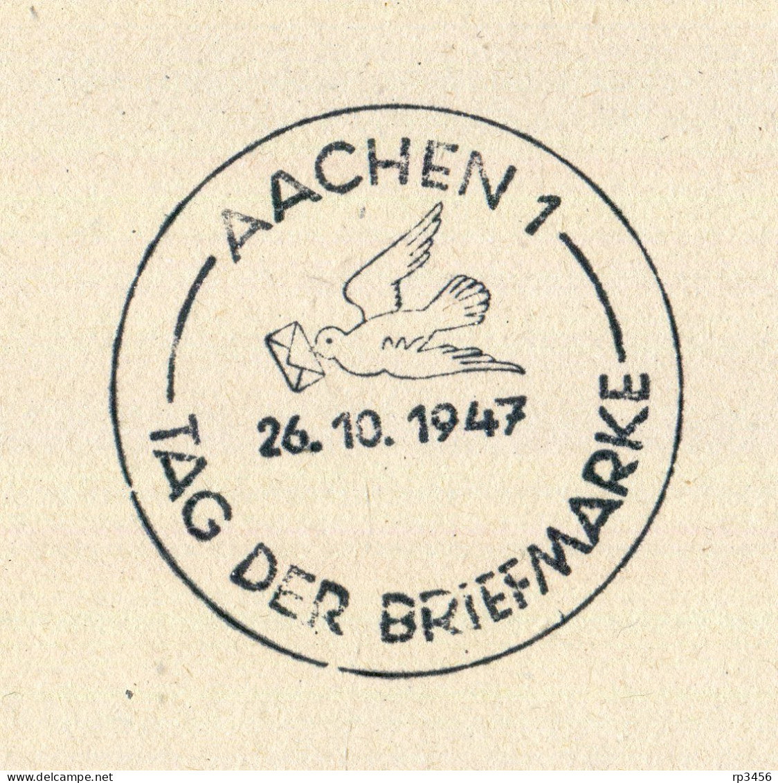 "ALL. BESETZUNG" 1947, SSt. "AACHEN, Tag Der Briefmarke" Auf Postkarte (0436) - Postal  Stationery