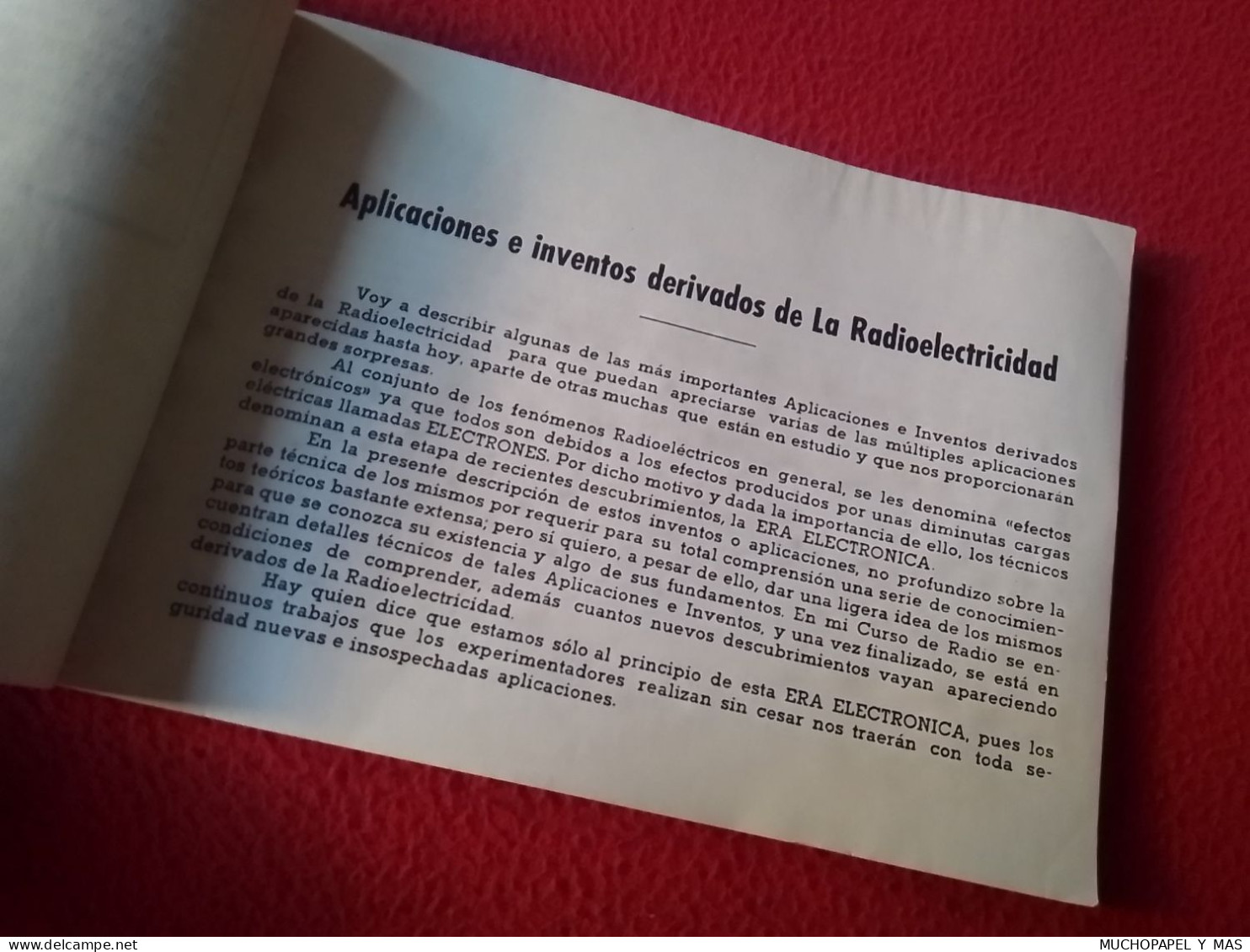 ANTIGUA REVISTA FASCÍCULO GUÍA LIBRITO O SIMIL LA ERA ELECTRÓNICA ESCUELA RADIO MAYMO RADIOELECTRICIDAD..VER FOTOS...... - Ciencias, Manuales, Oficios