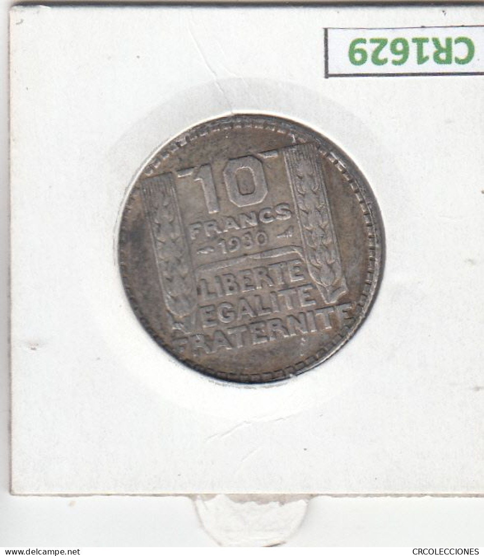 CR1629 MONEDA FRANCIA 10 FRANCOS 1934 PLATA BC - Otros & Sin Clasificación