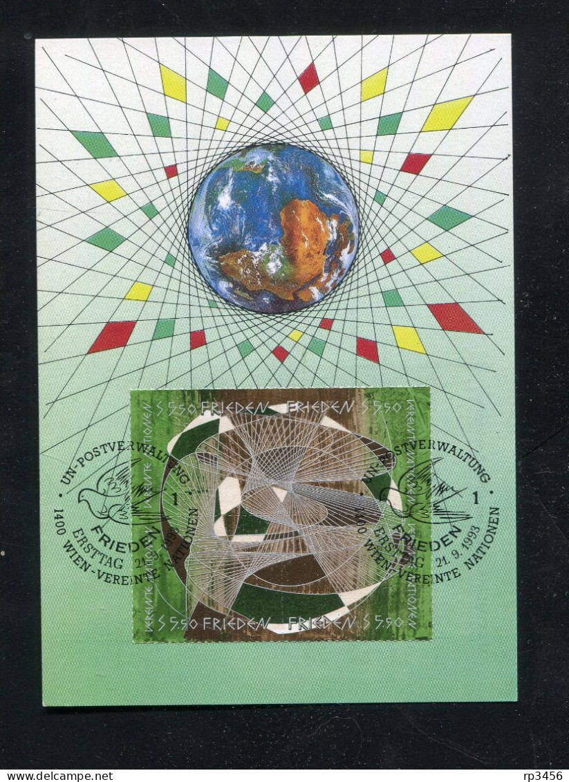 "UNO-WIEN" 1993, Mi. 152-155 "Weltfriedenstag" 4er-Block Auf Maximumkarte (0444) - Cartes-maximum