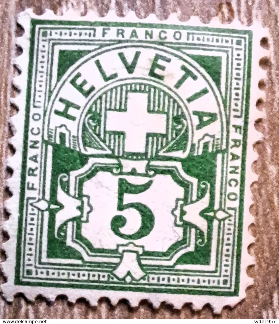 Timbre De Suisse 1882  Cross And Shield 2c, 5 C Rouge Et 12 C Oblitérés, + 5 C Vert Non Oblitéré - Otros & Sin Clasificación