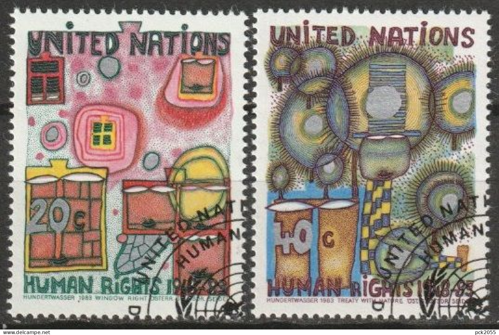 UNO New York 1983 MiNr.438 - 439 O Gestempelt Allgemeine Erklärung Der Menschenrechte ( 5290 )Versand 1,00€-1,20€ - Oblitérés