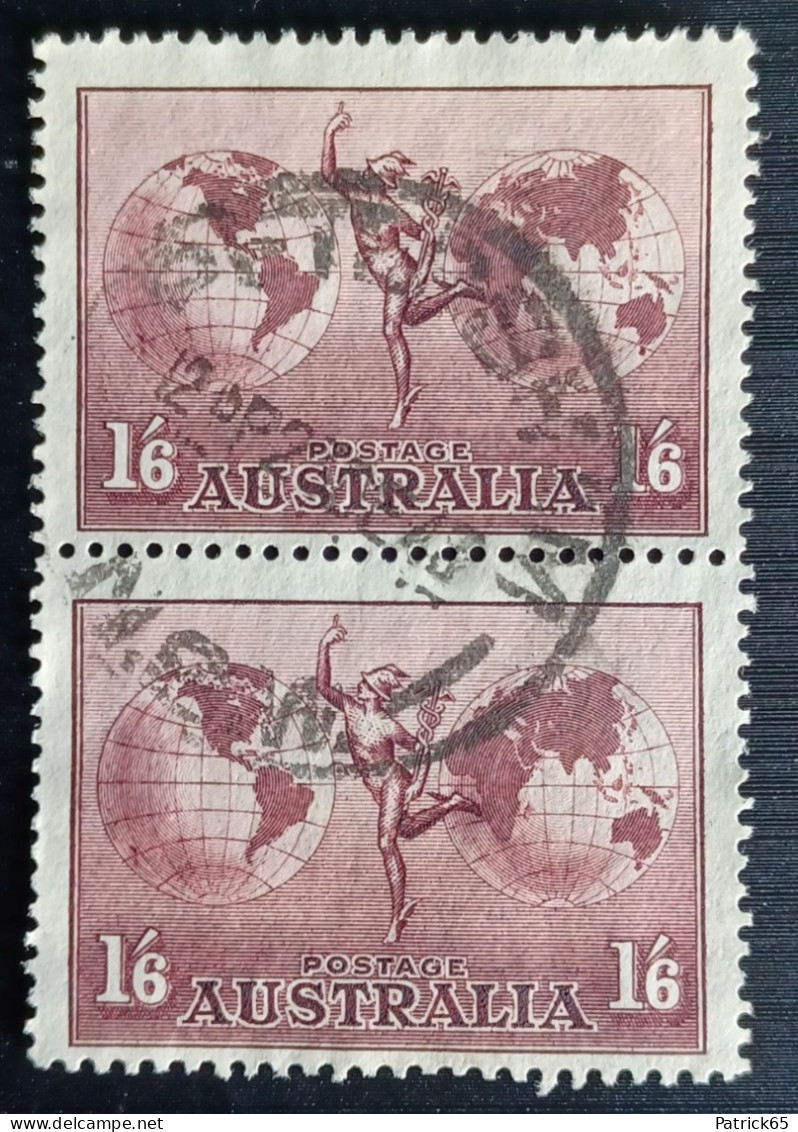 Australié Jaar 1937 Luchtpost Yv.nr.L.P.6 In Paar - Used Stamps