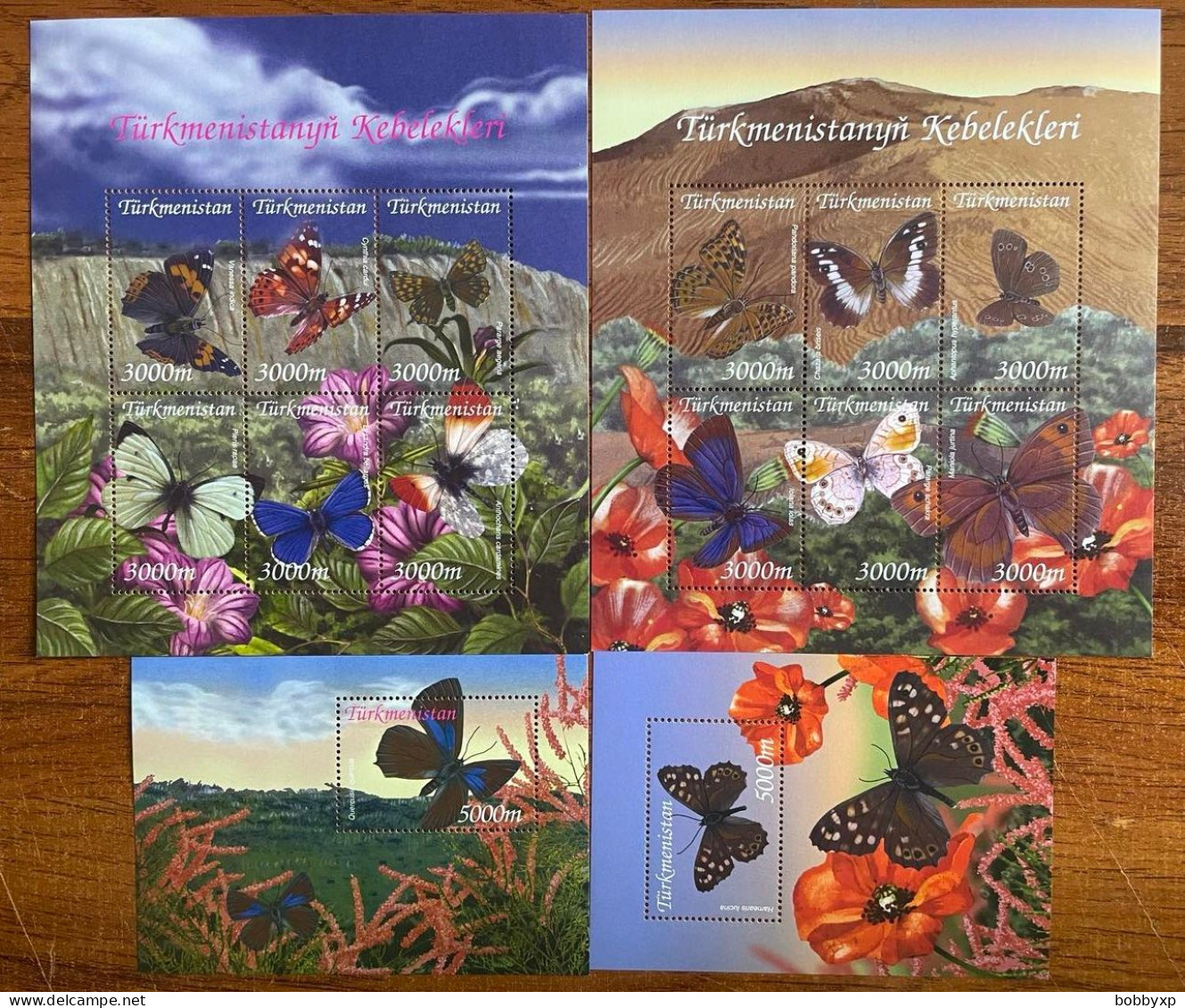 Turkmenistan 2002 Fauna. Butterfly. 2 Mini Sheets & 2 Souvenir Sheets. MNH - Turkmenistán