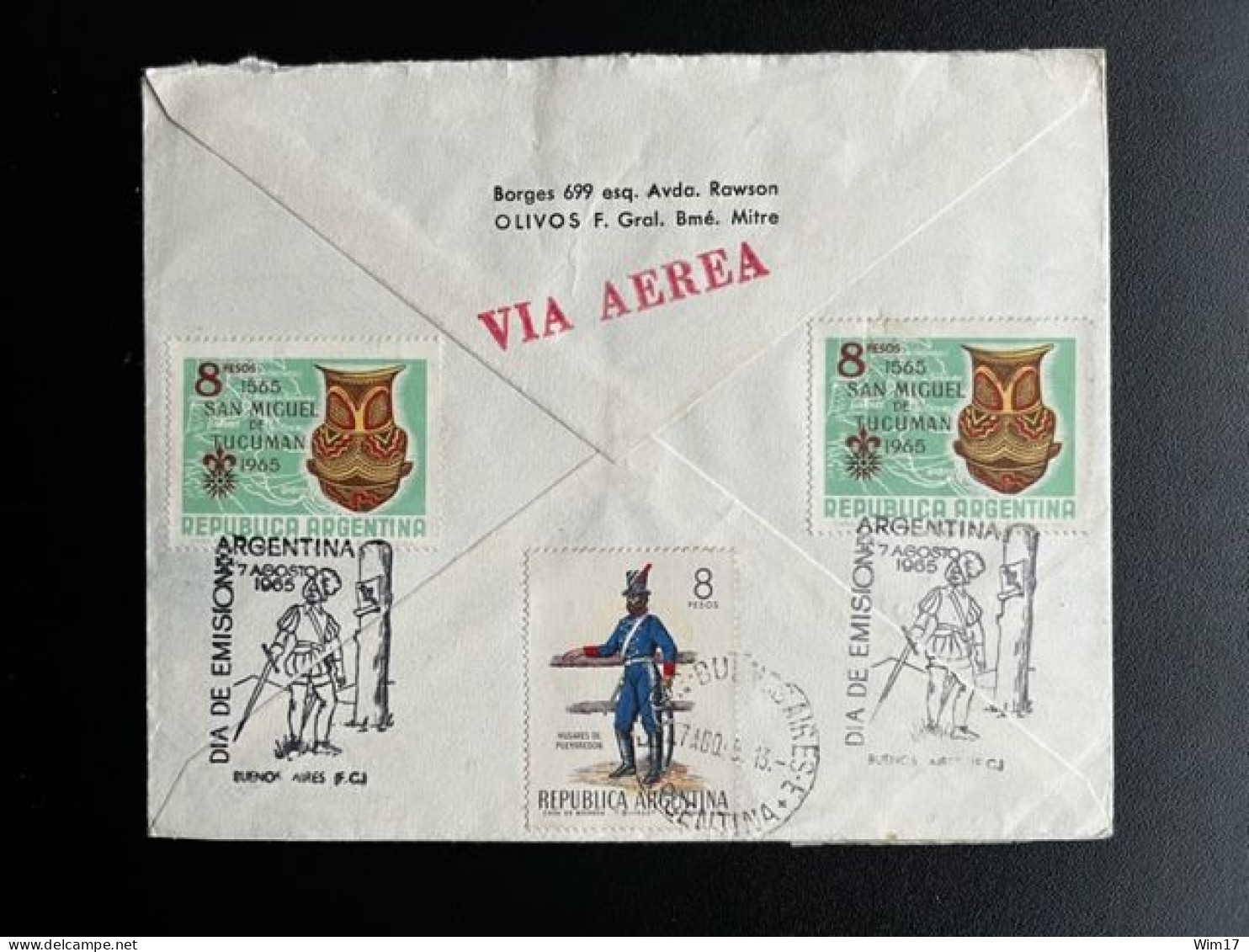 ARGENTINA 1965 REGISTERED AIR MAIL LETTER BUENOS AIRES TO WINTERMOOR 07-08-1965 CERTIFICADO - Covers & Documents