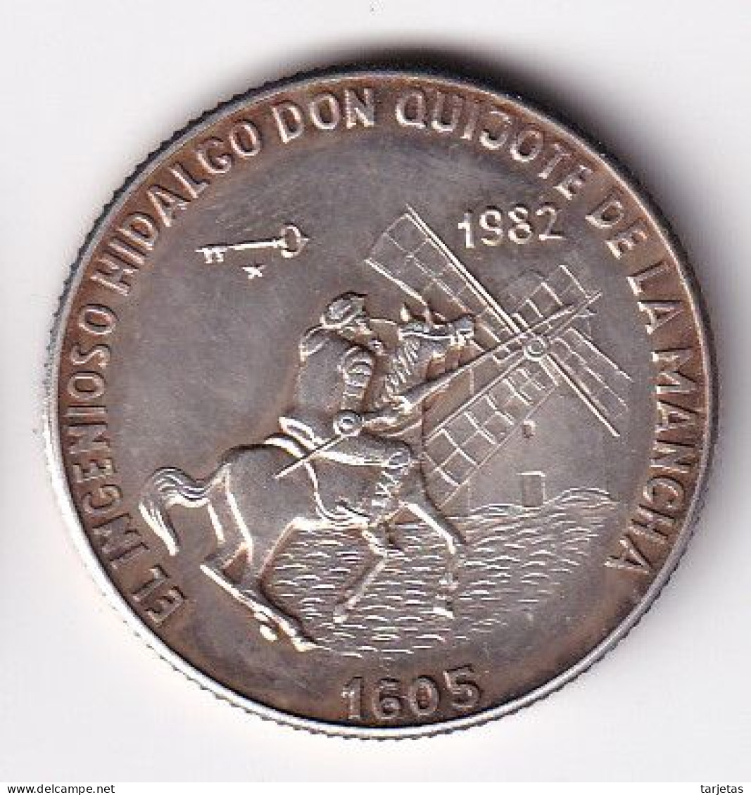 MONEDA DE PLATA DE CUBA DE 5 PESOS DEL AÑO 1982 DE DON QUIJOTE DE LA MANCHA - Kuba