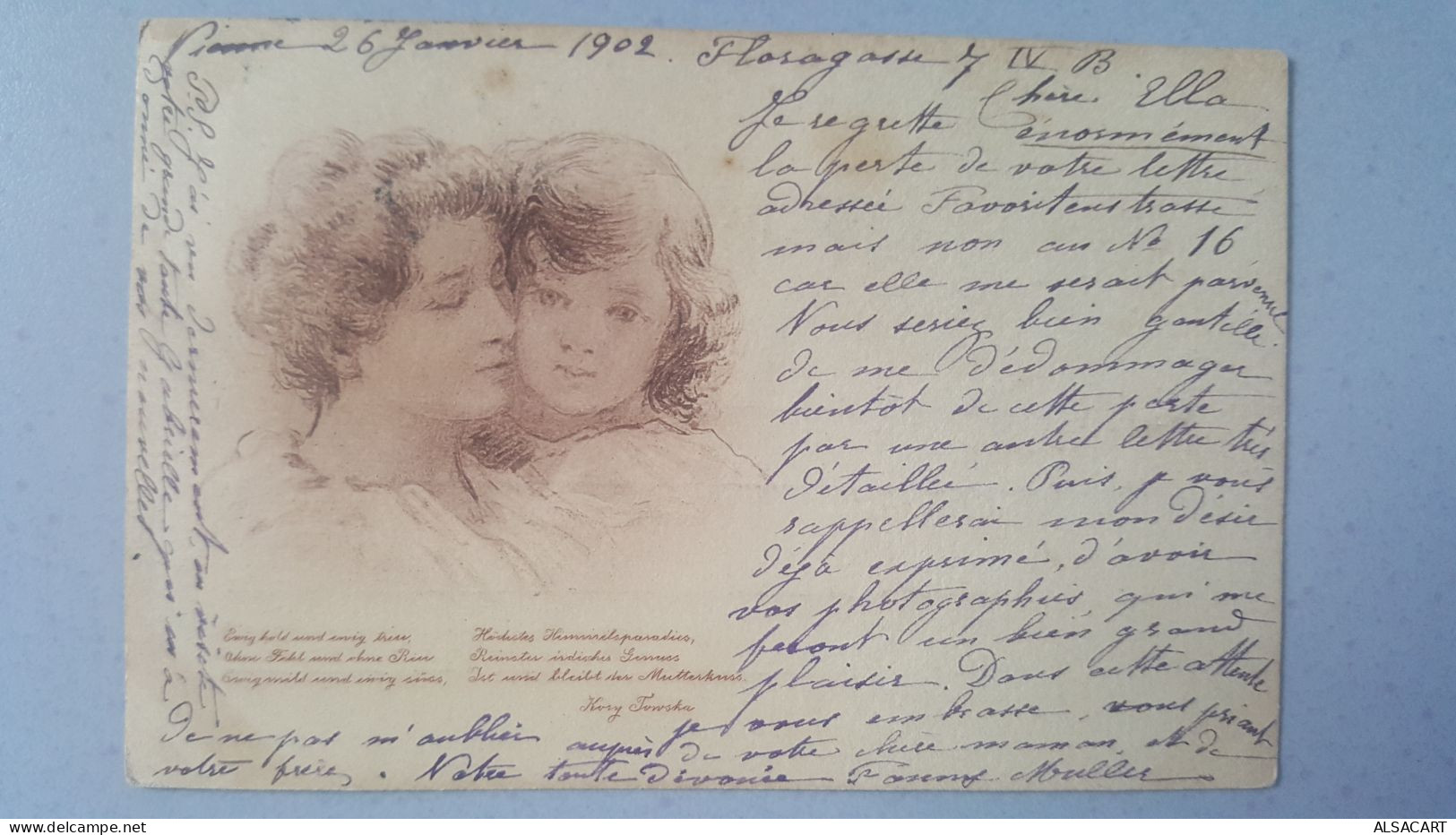 Fantaisie  Femme Et Enfant , Carte écrite Pour Une Contesse à Bude , Hongrie - Bébés