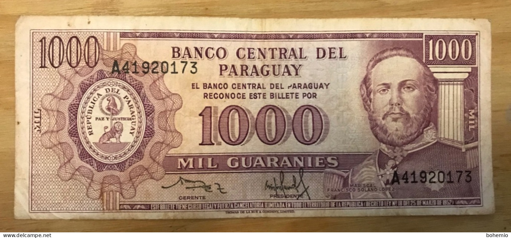 Paraguay 1000 Pesos 1952 - Paraguay