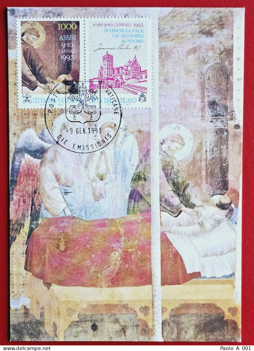 VATICANO VATIKAN VATICAN 1993 SAN FRANCESCO ASSISI SAINT FRANCIS FRANZ VON ASSISI MAXIMUM CARD - Covers & Documents