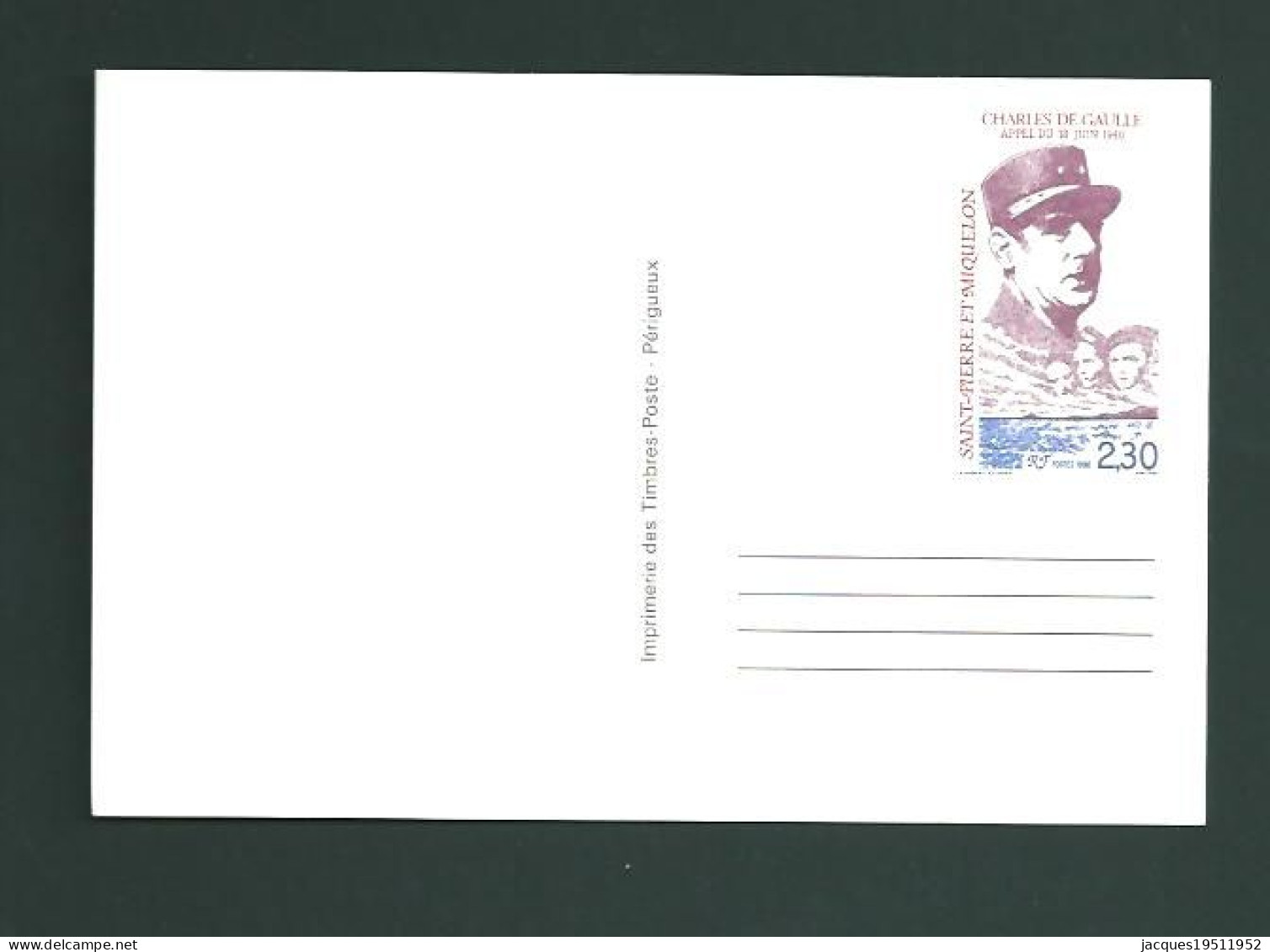 JK16 - Carte Postale 2,30fr  Cinquantenaire De L'Appel Du 18 Juin - Postal Stationery