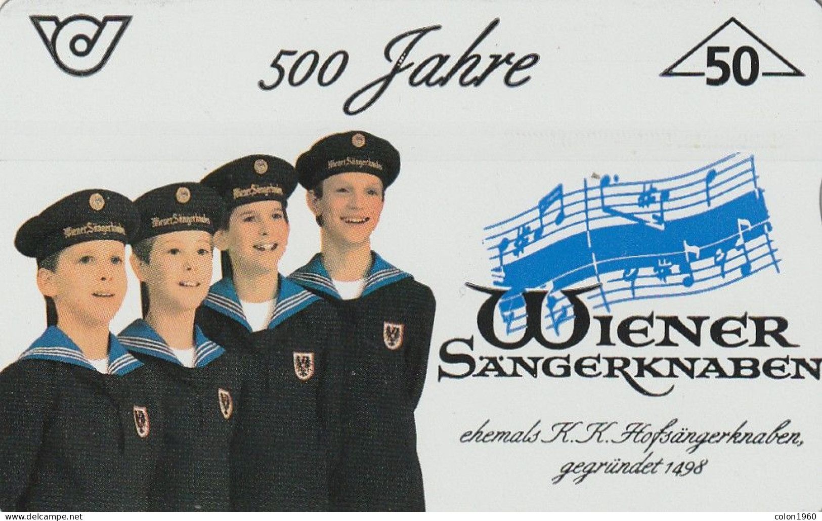 AUSTRIA. 207 (801A). Wiener Sängerknaben. 50U. 1998-05-08. (084) - Oesterreich