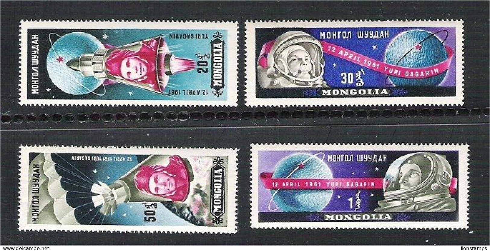 Mongolia - Scott 232-235 Mint  Astronautics - Mongolie