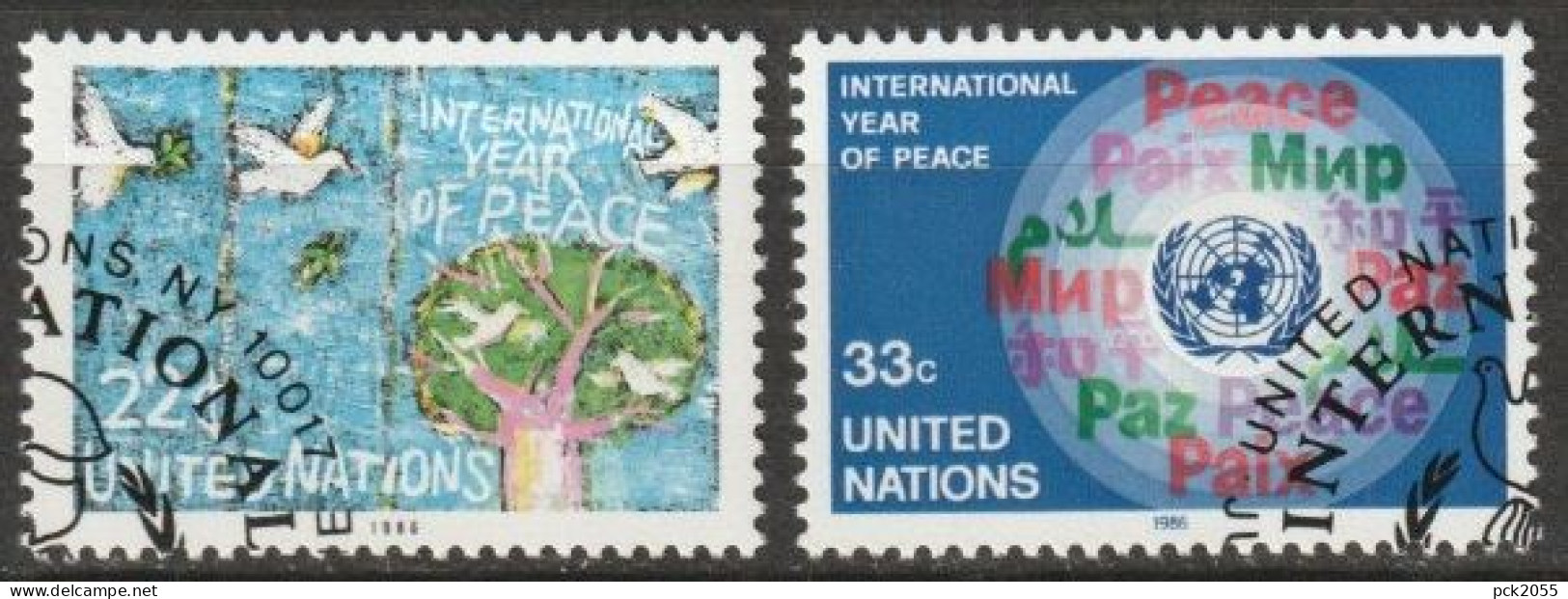 UNO New York 1986 MiNr.497 - 498 O Gestempelt Internationales Jahr Des Friedens ( 5524)Versand 1,00€-1,20€ - Used Stamps