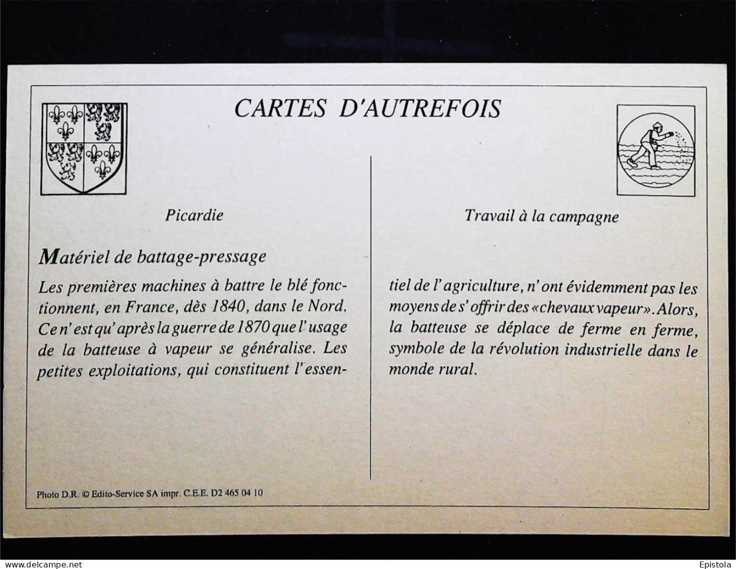 ► PICARDIE - Matériel De Battage Est Albaret à RANTIGNY  - Collection EDITO (CPA En Reproduction) - Picardie
