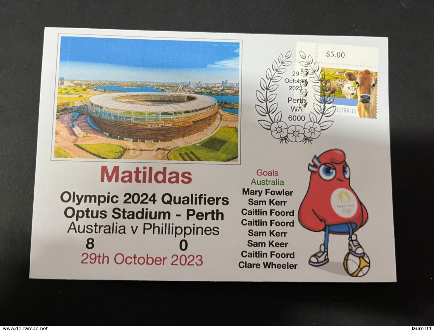 1-11-2023 (1 V 3) Australia (8) V Philippines (0) - Matildas Olympic 2024 Qualifiers (match 2) 29-10-2023 In Perth - Sommer 2024: Paris