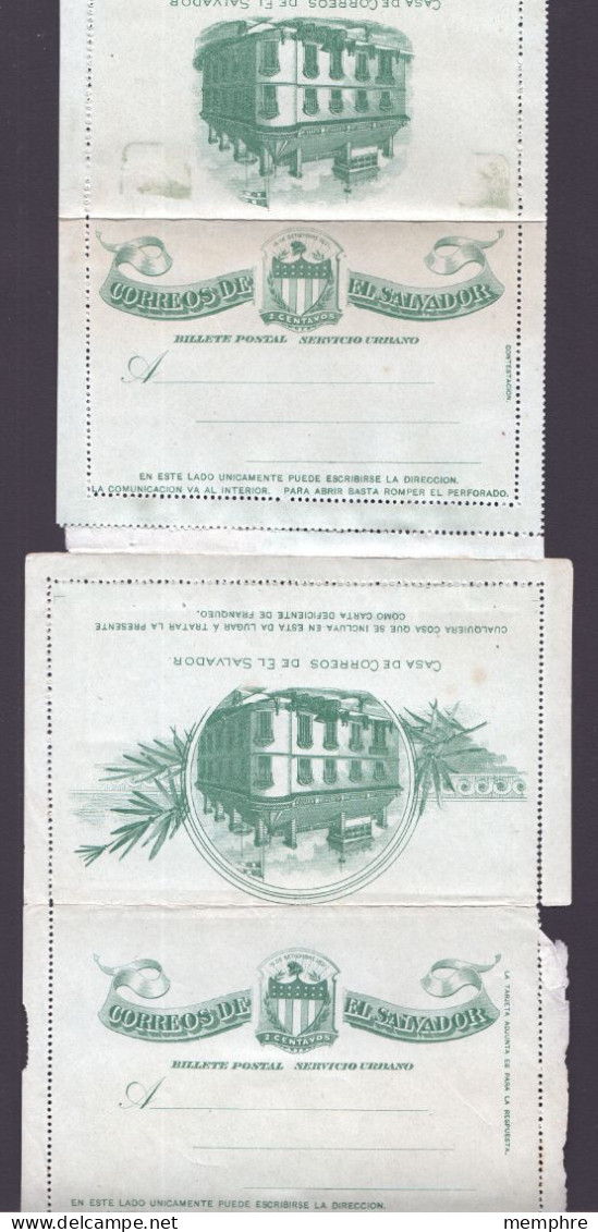 El Salvador  Postal Stationery  1895  Letter Card With Answer Card  2 Cent. - Salvador