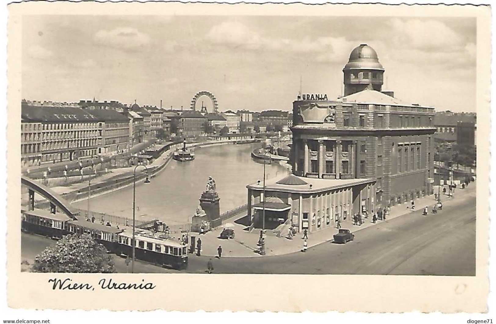 Wien Urania Strassenbahn Dampfer Belebt 1940 - Wien Mitte