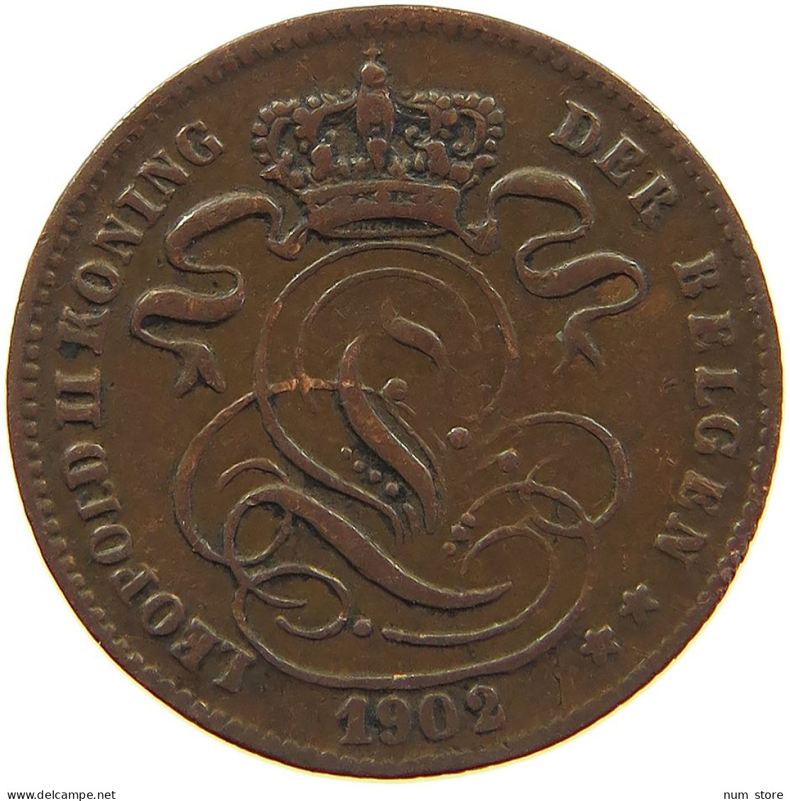 BELGIUM 1 CENTIME 1902 #s008 0201 - 1 Cent