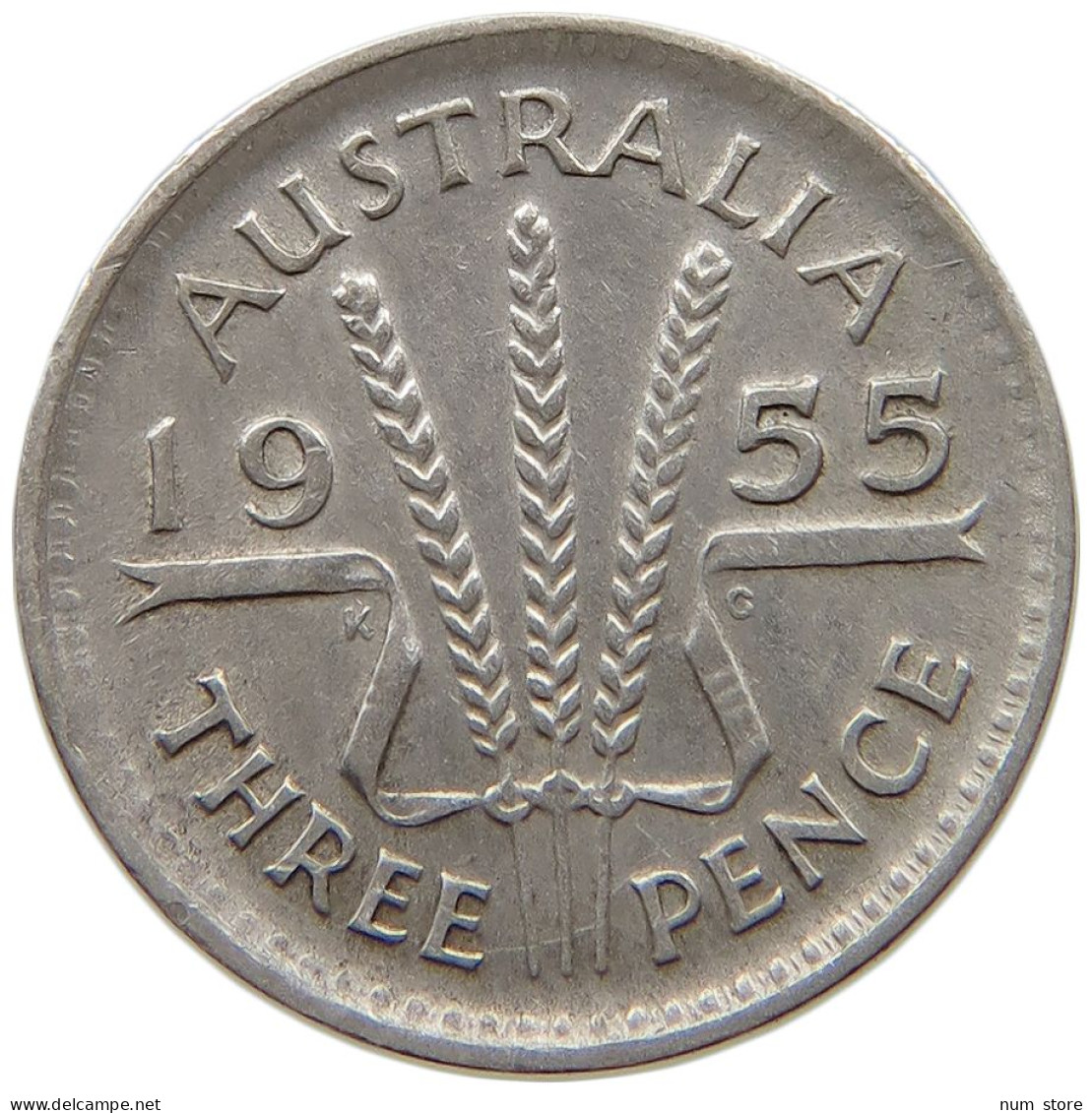 AUSTRALIA THREEPENCE 1955 #a069 0369 - Threepence