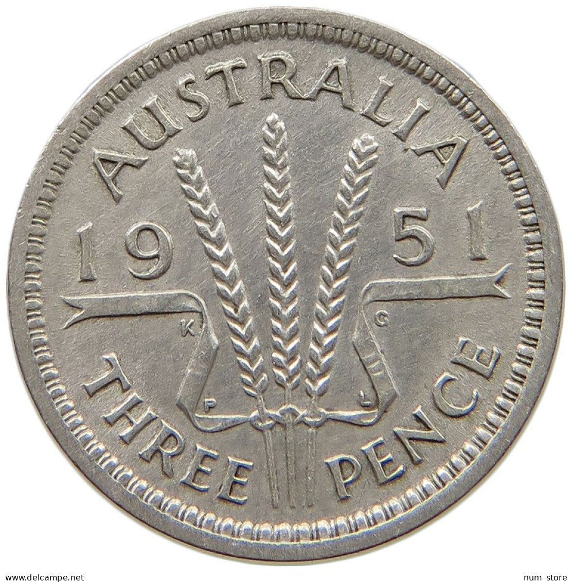 AUSTRALIA THREEPENCE 1951 #a069 0335 - Threepence