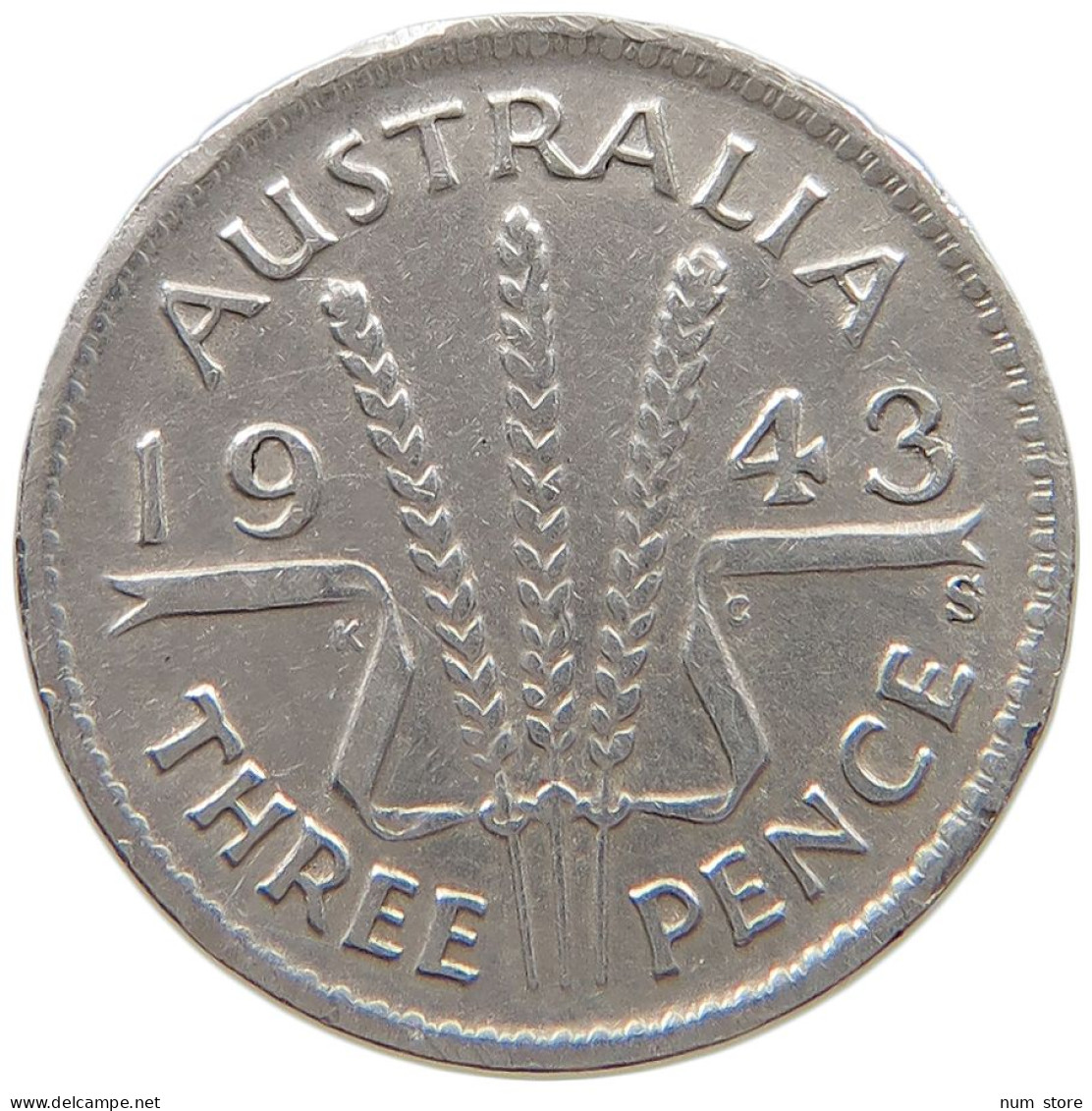 AUSTRALIA THREEPENCE 1943 S #a064 0521 - Threepence
