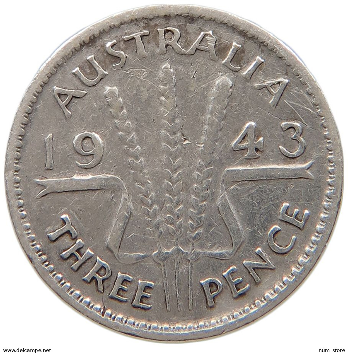 AUSTRALIA THREEPENCE 1943 #a064 0499 - Threepence