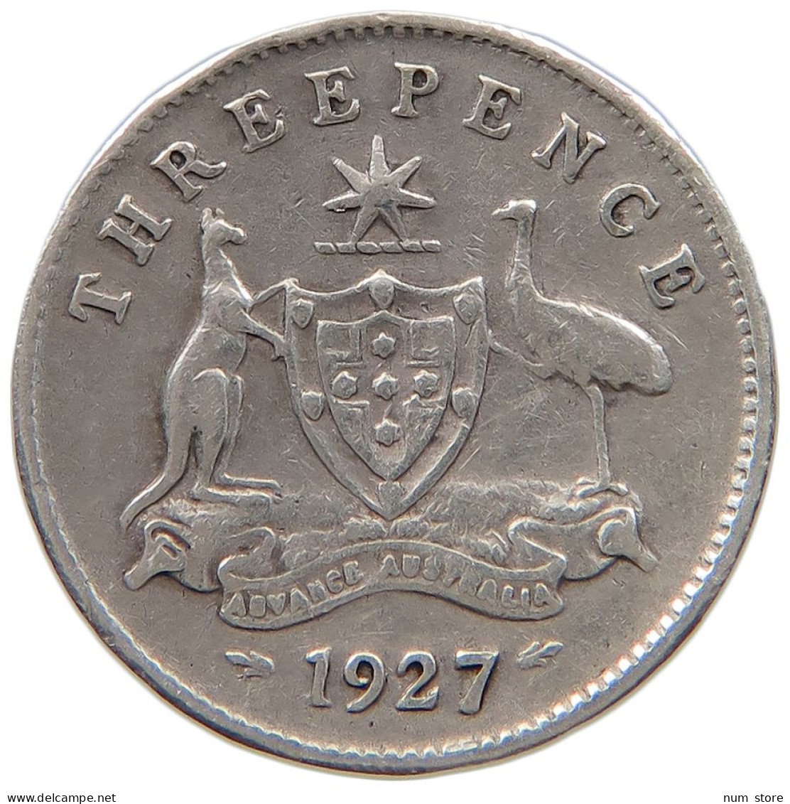 AUSTRALIA THREEPENCE 1927 #a044 1025 - Threepence