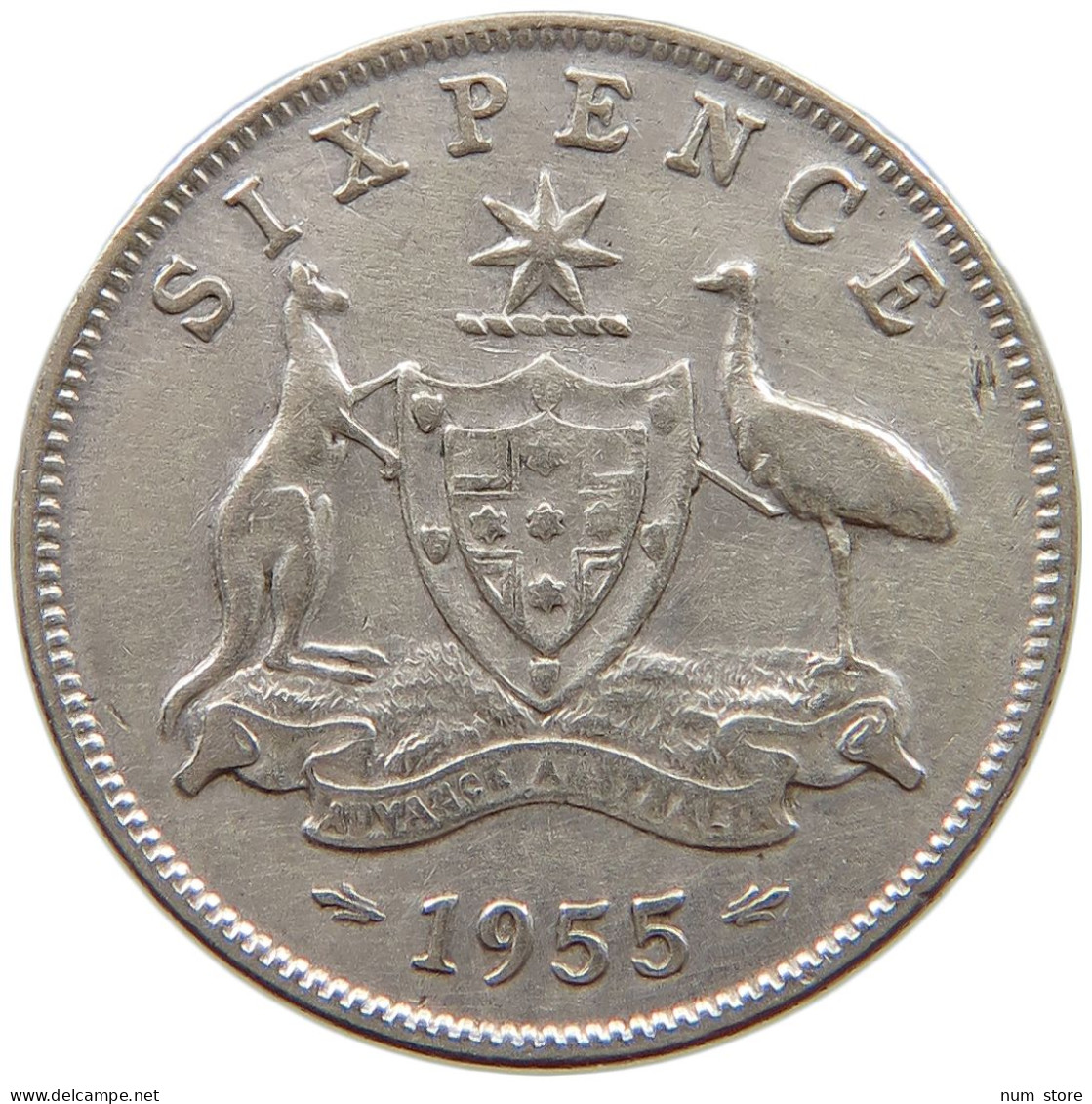 AUSTRALIA SIXPENCE 1955 #a082 0459 - Sixpence