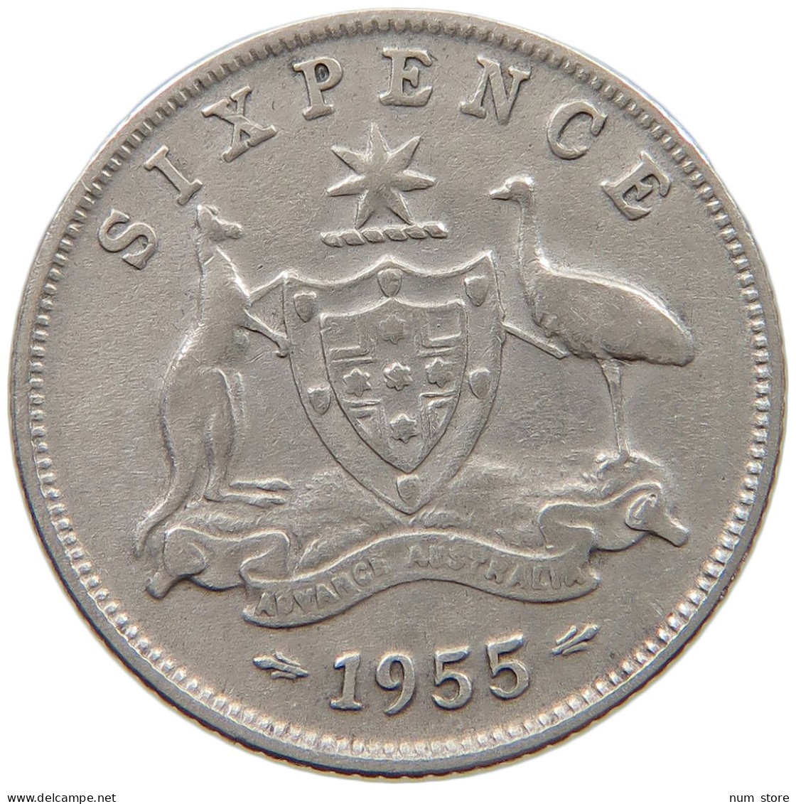 AUSTRALIA SIXPENCE 1955 #a064 0185 - Sixpence