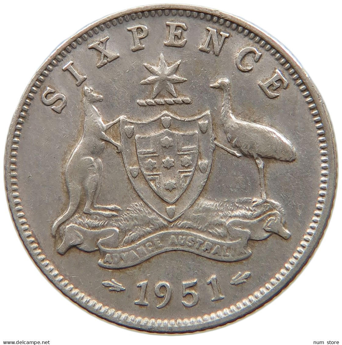 AUSTRALIA SIXPENCE 1951 #a064 0155 - Sixpence