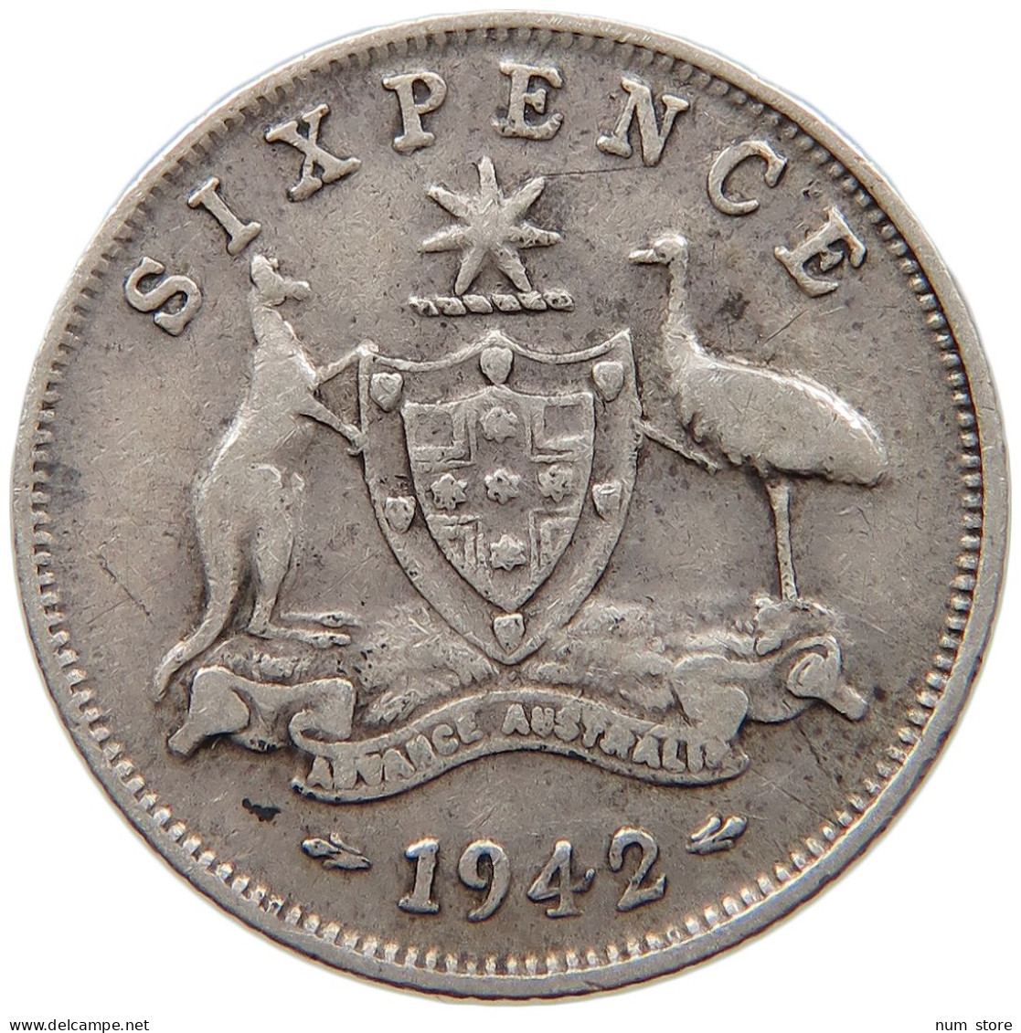 AUSTRALIA SIXPENCE 1942 #s016 0349 - Sixpence