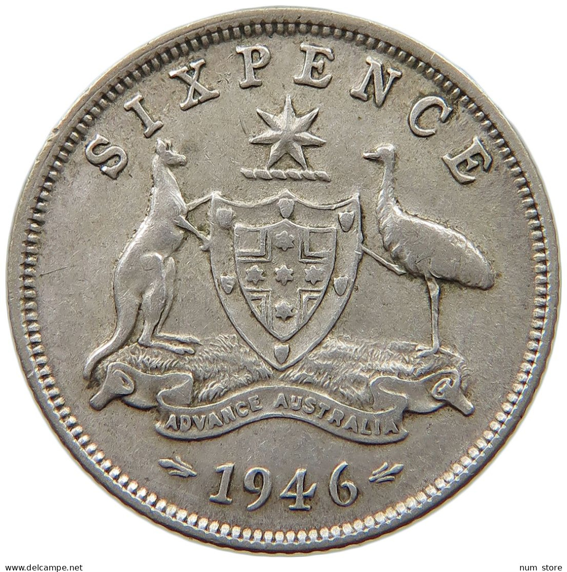 AUSTRALIA SIXPENCE 1946 #s049 0499 - Sixpence