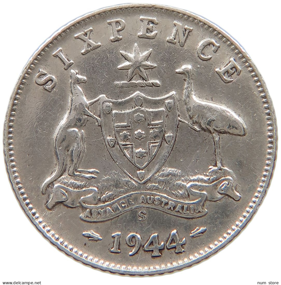 AUSTRALIA SIXPENCE 1944 S #a064 0173 - Sixpence