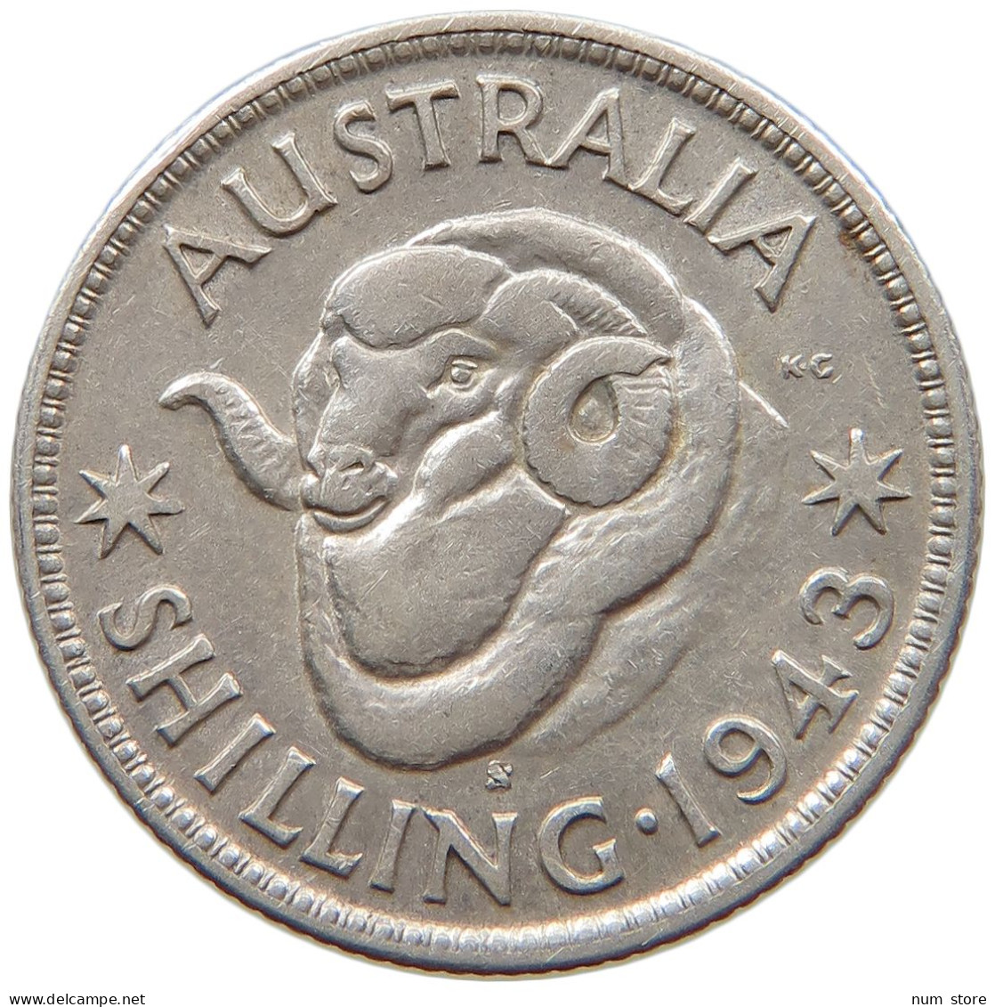 AUSTRALIA SHILLING 1943 #s004 0219 - Shilling