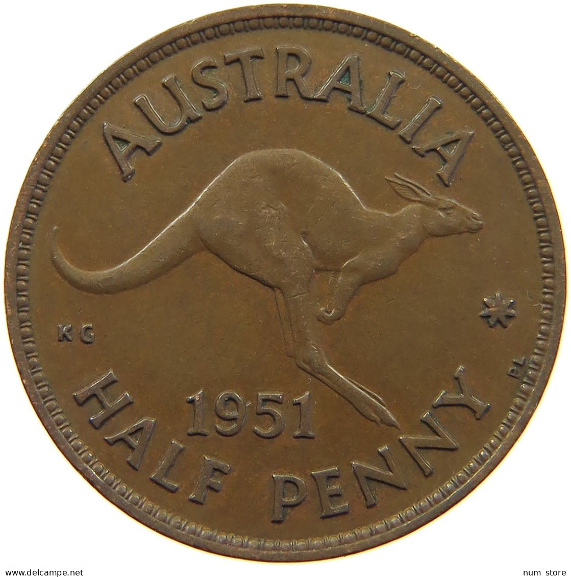 AUSTRALIA HALFPENNY 1951 #a066 0295 - ½ Penny