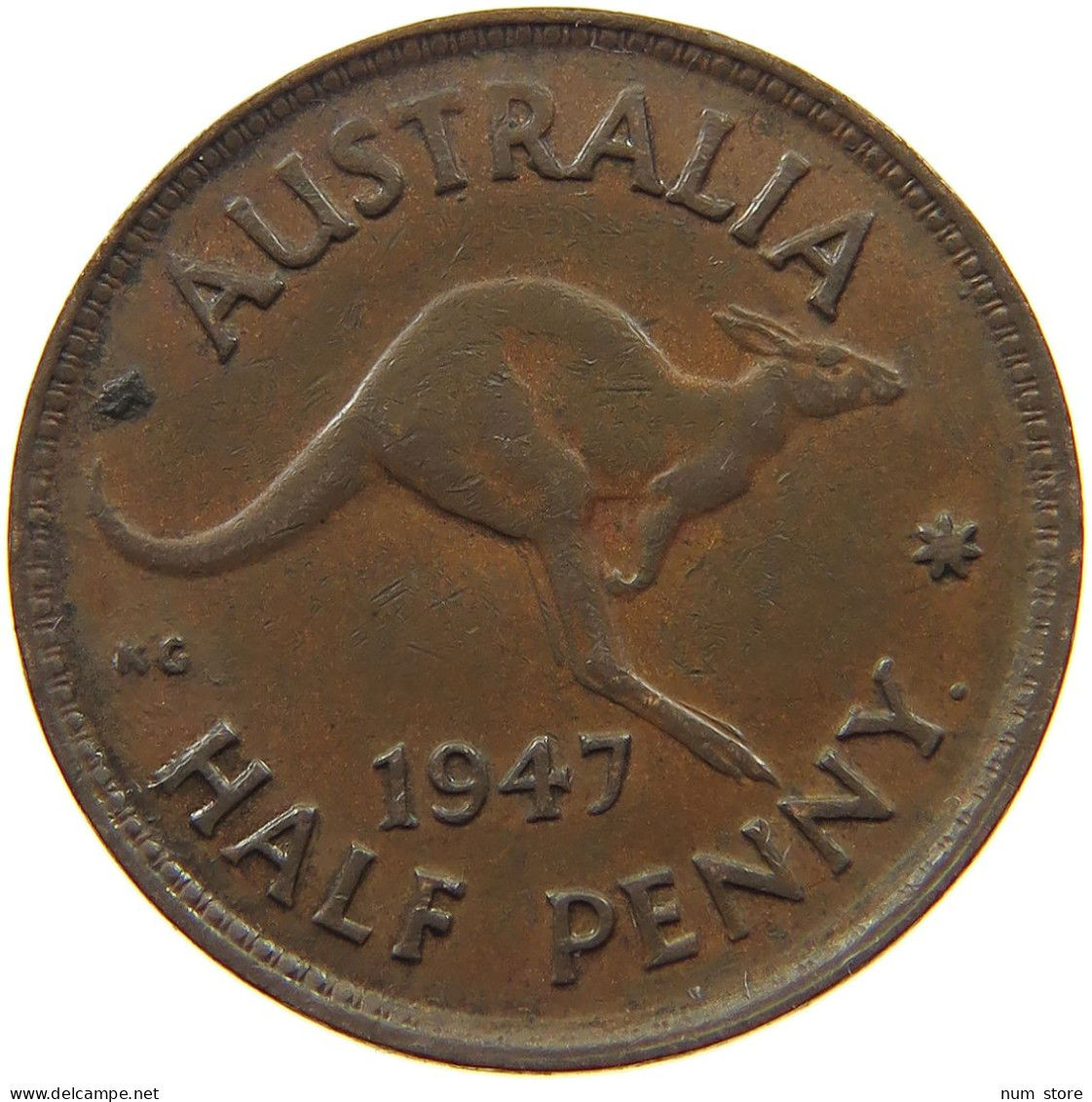 AUSTRALIA HALFPENNY 1947 #s077 0577 - ½ Penny