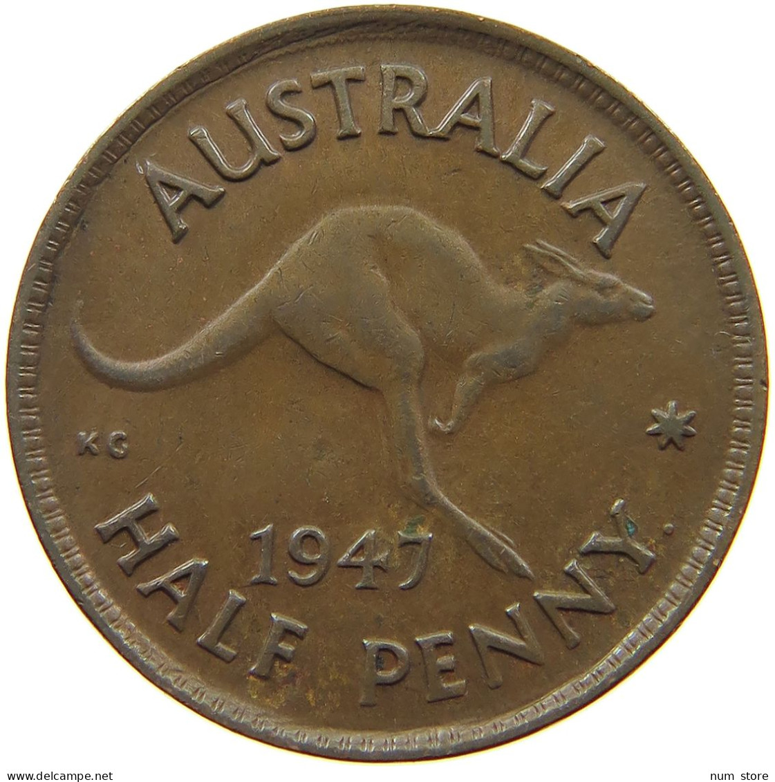 AUSTRALIA HALFPENNY 1947 #a084 0387 - ½ Penny